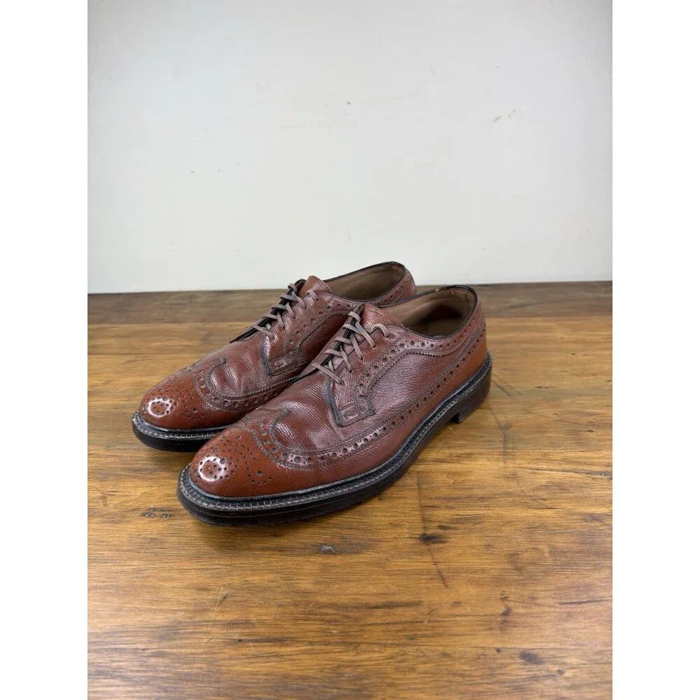 Vtg Nettleton Traditionals 0205 Longwing Blucher 9.5 B Brown Scotch Grain Derby